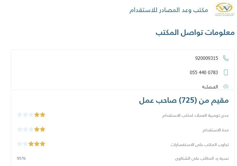 مكتب وعد المصادر للاستقدام